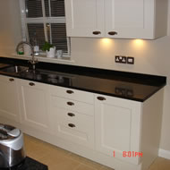 Black granite kitchen worktops