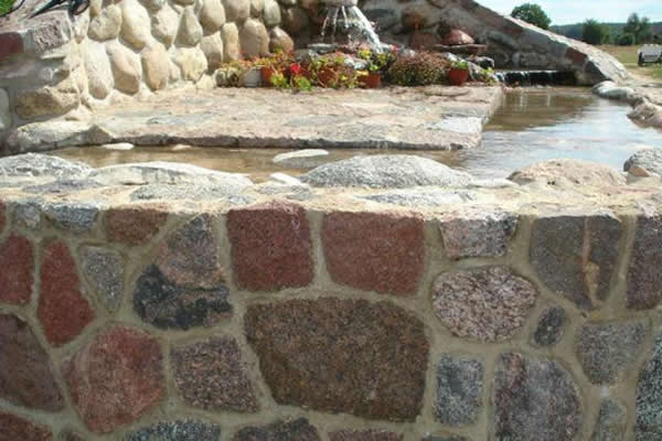 Stone offcuts water feature
