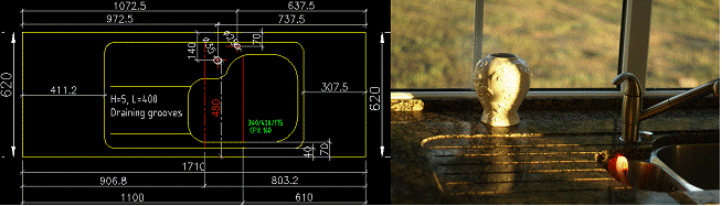 Drainer recess and drainer grooves