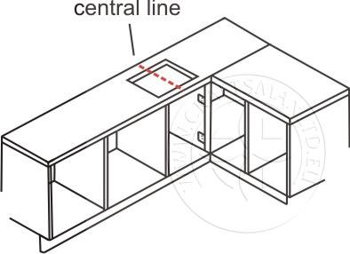 Centre line for cutouts